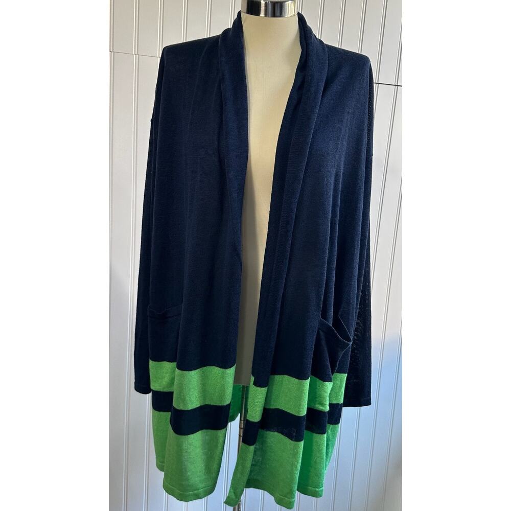 Lauren Ralph Lauren Linen Blend Blue Cardigan Size L-XL
